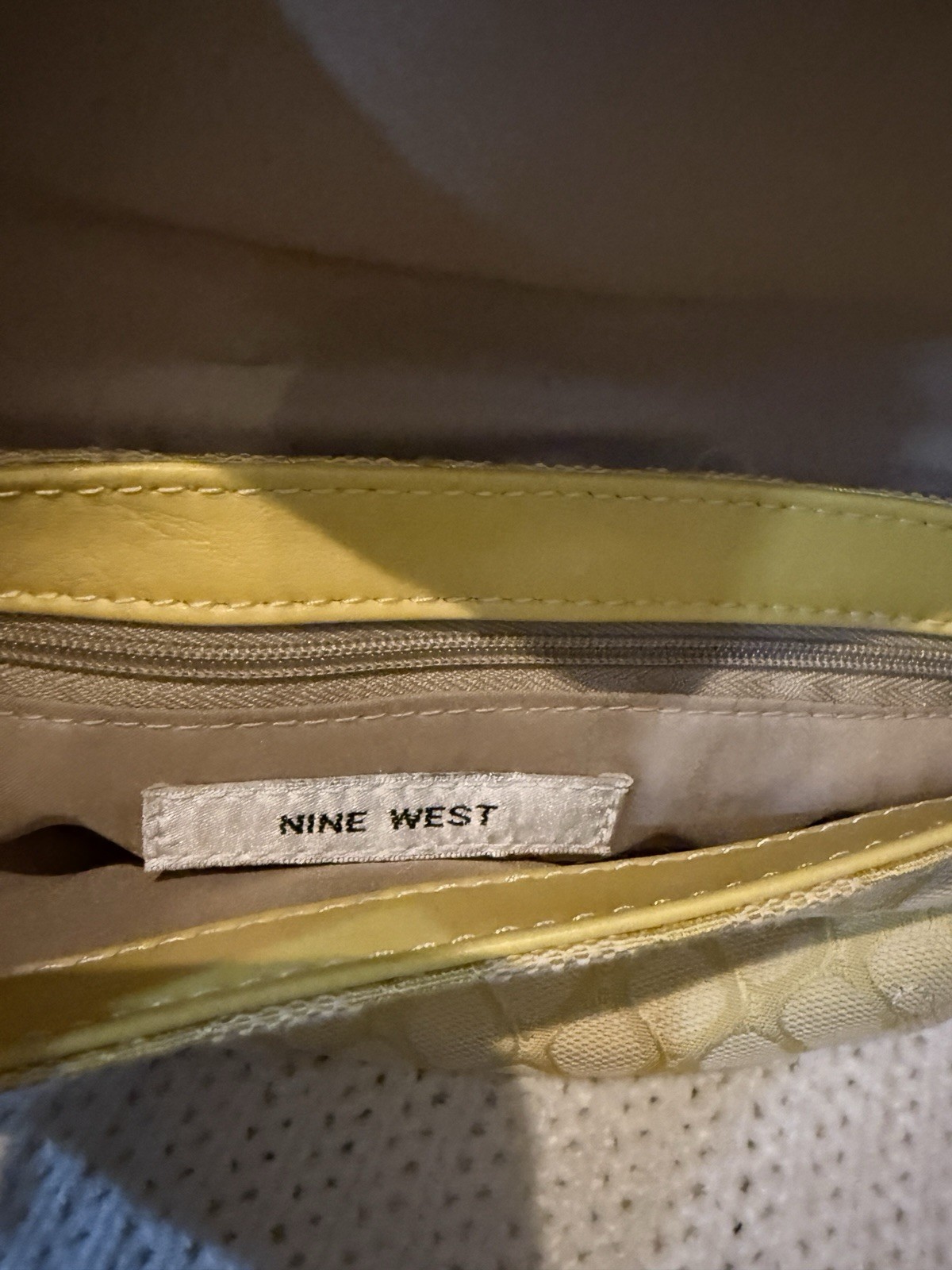 Nine West Yellow Small Shoulder Bag Buckle Magnetic Inner Pockets