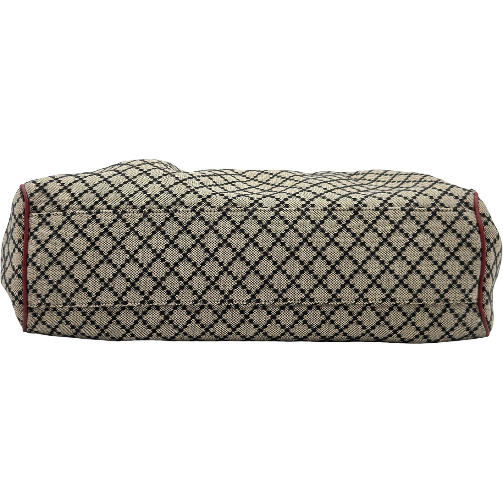 GUCCI Sukey Diamante Tote Bag Red Canvas Tote 211944 #OKB6486