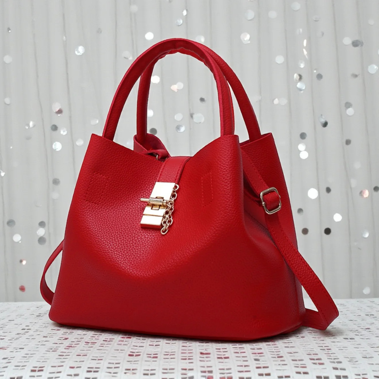 Women’s Large Pu Leather Fashion Handbag