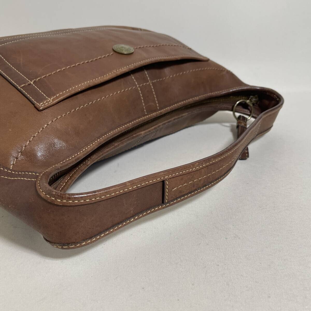 COACH Brown Leather Shoulder Bag Vintage Women’s Handbag 86B206 31cm 20cm 9cm