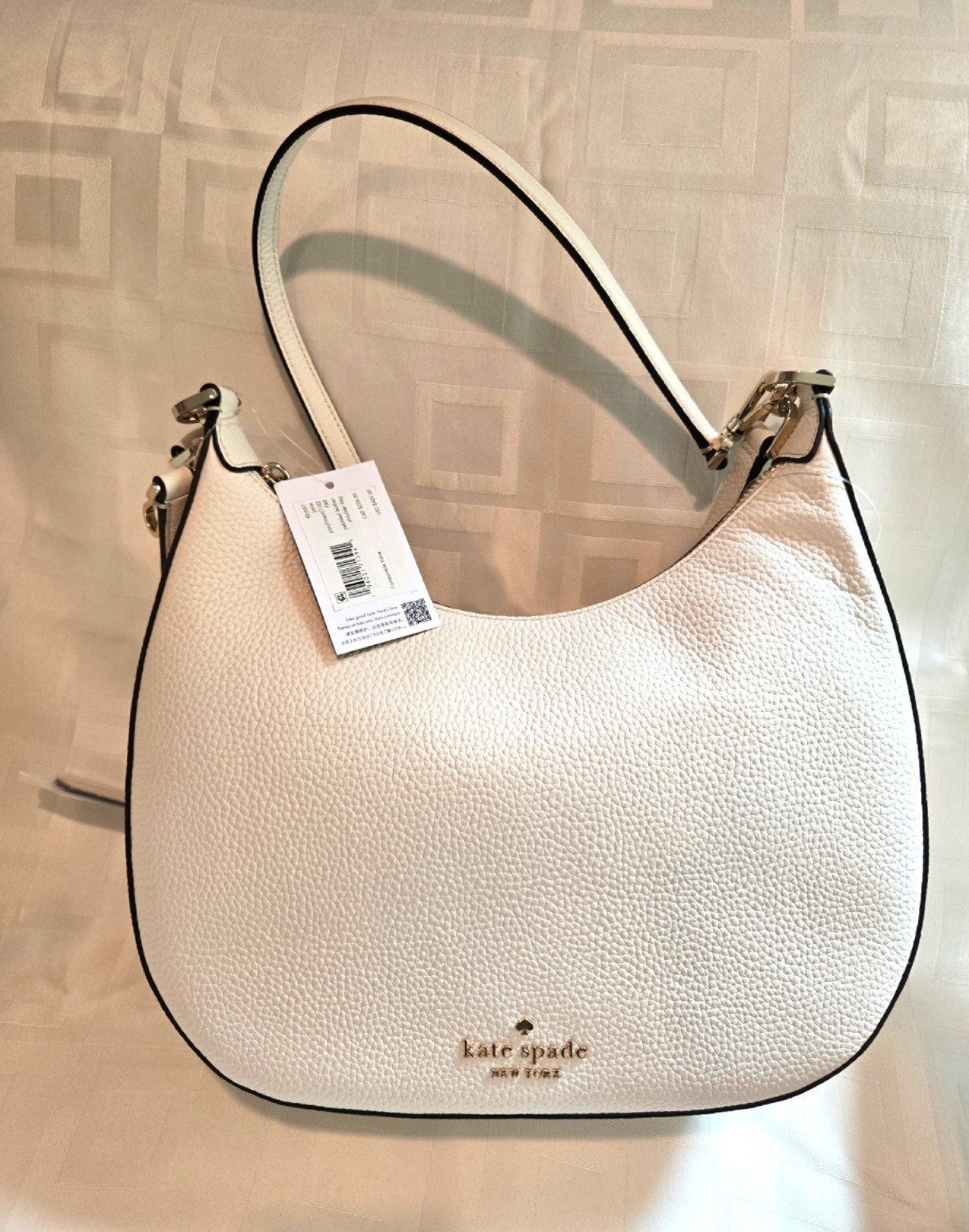 NEW NWT KATE SPADE JANIE HOBO CROSS SHOULDER BAG BLACK PEBBLED LEATHER # KE660