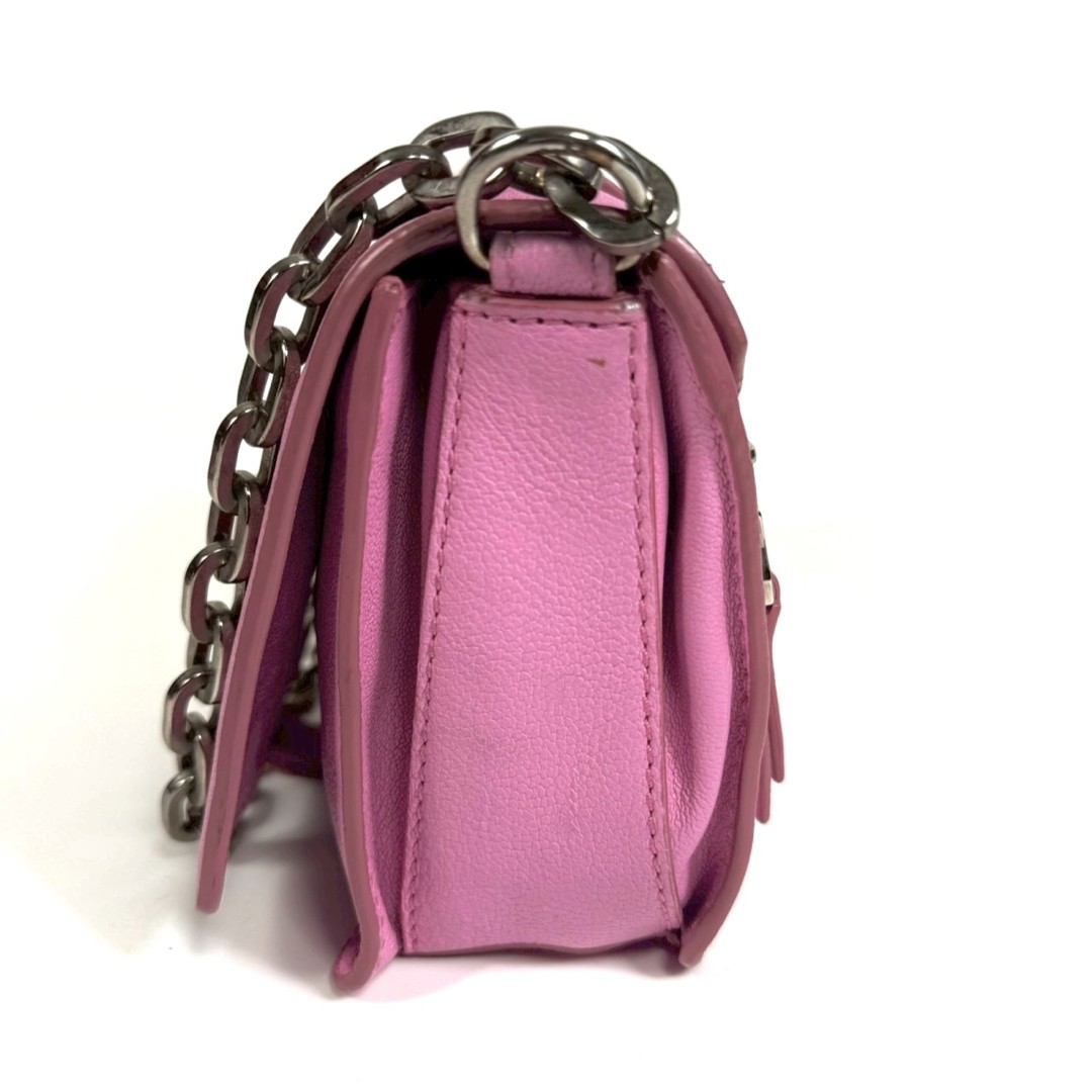 Versace Mini Shoulder Bag Medusa Pink Leather Size: W: 6.3 × H:4.7 in.