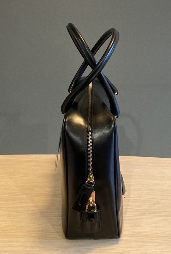 Prada Bauletto BL0094 Vitello Box Leather Bag Nero NWT Lock Key w/ Cards