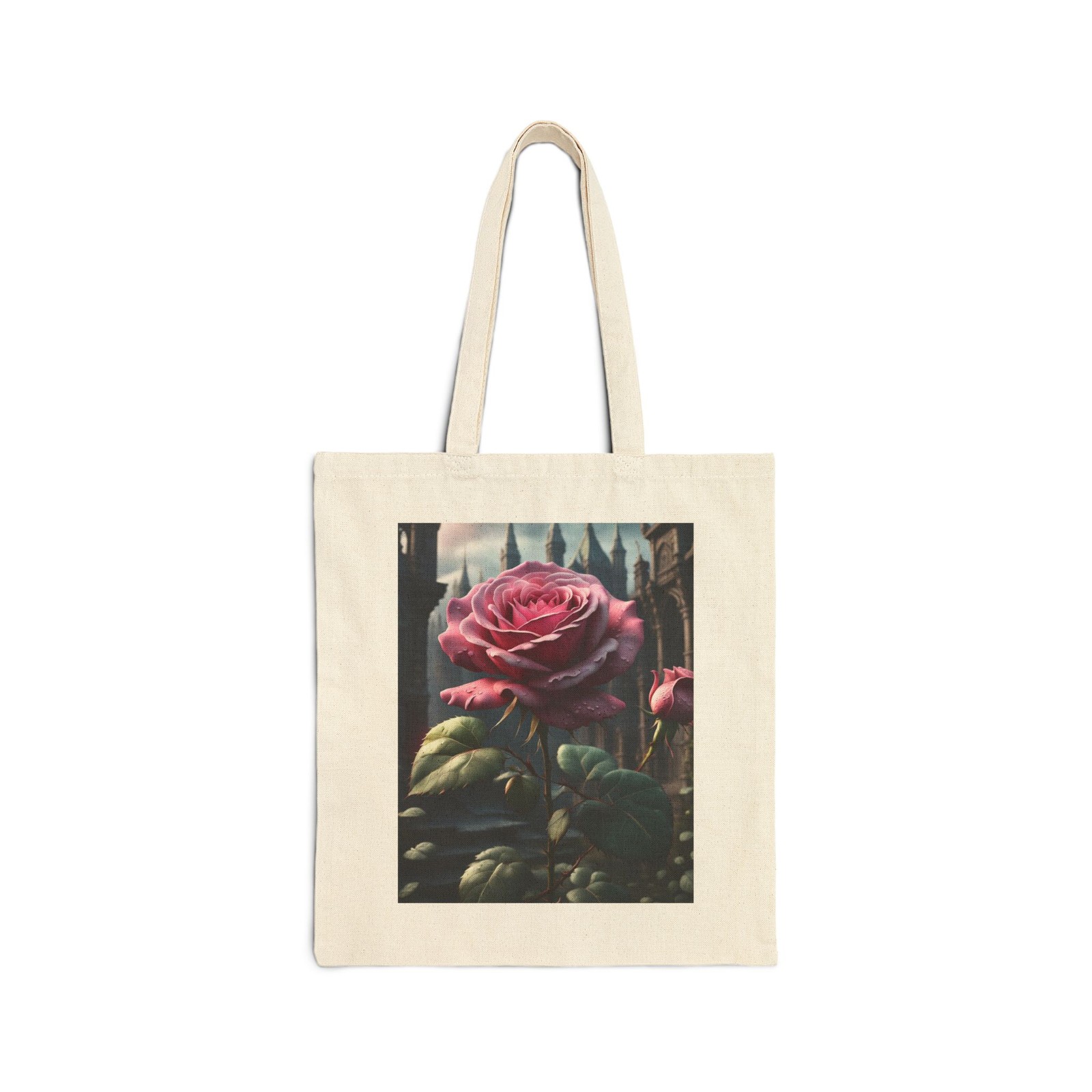 Rose Pink Flower Gothic Fantasy Cotton Tote Gift Shopping Bag