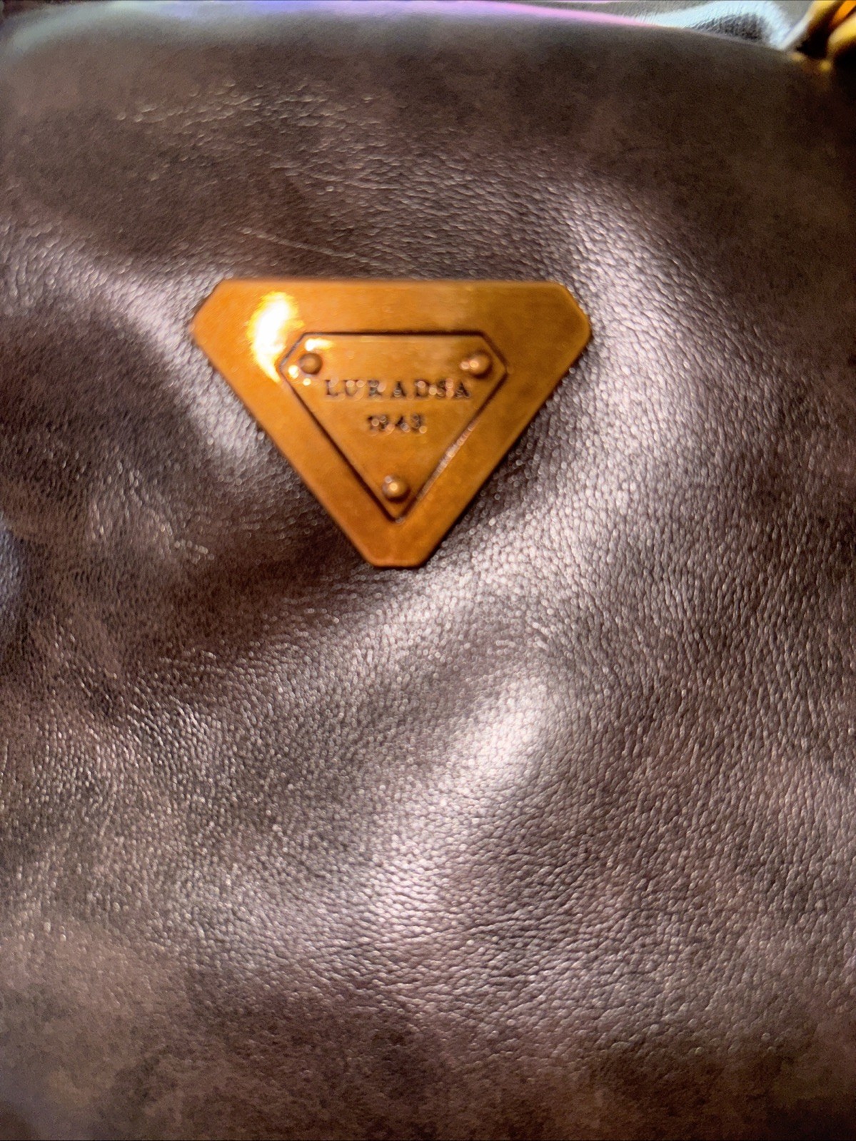 Luradsa Brown Genuine Leather 10”w x 7.5”h-Very Soft & In Great Condition!