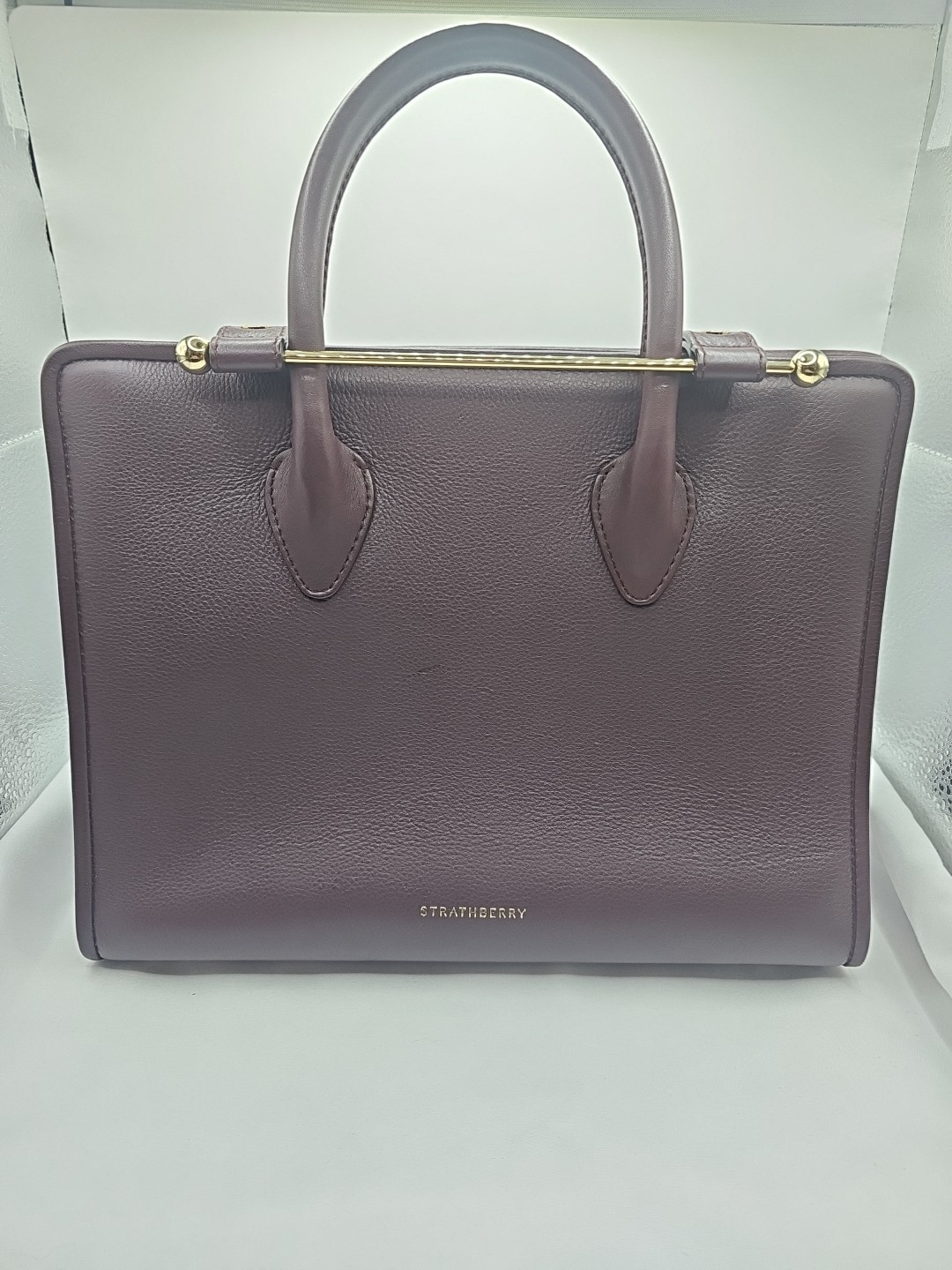 STRATHBERRY tote midi bag leather Burgundy