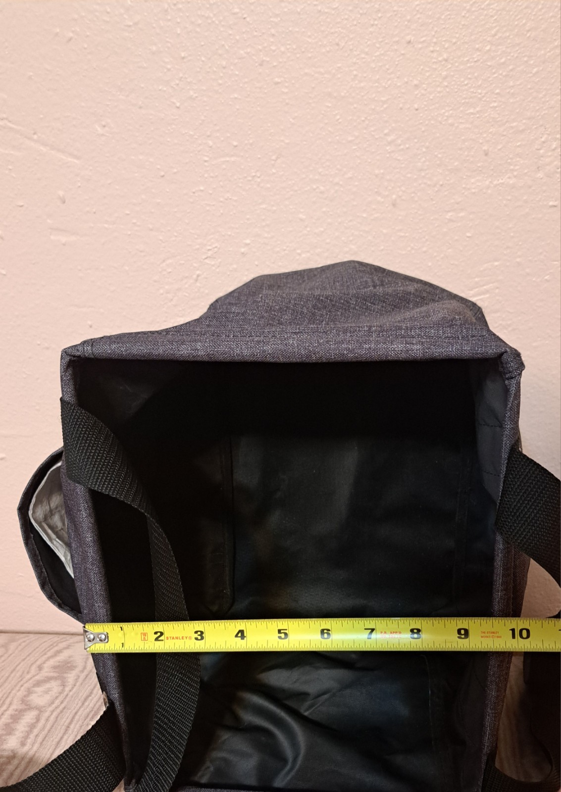 Thirty-One Utility Tote Charcoal Crosshatch Dark Gray Embroidered Dandeline