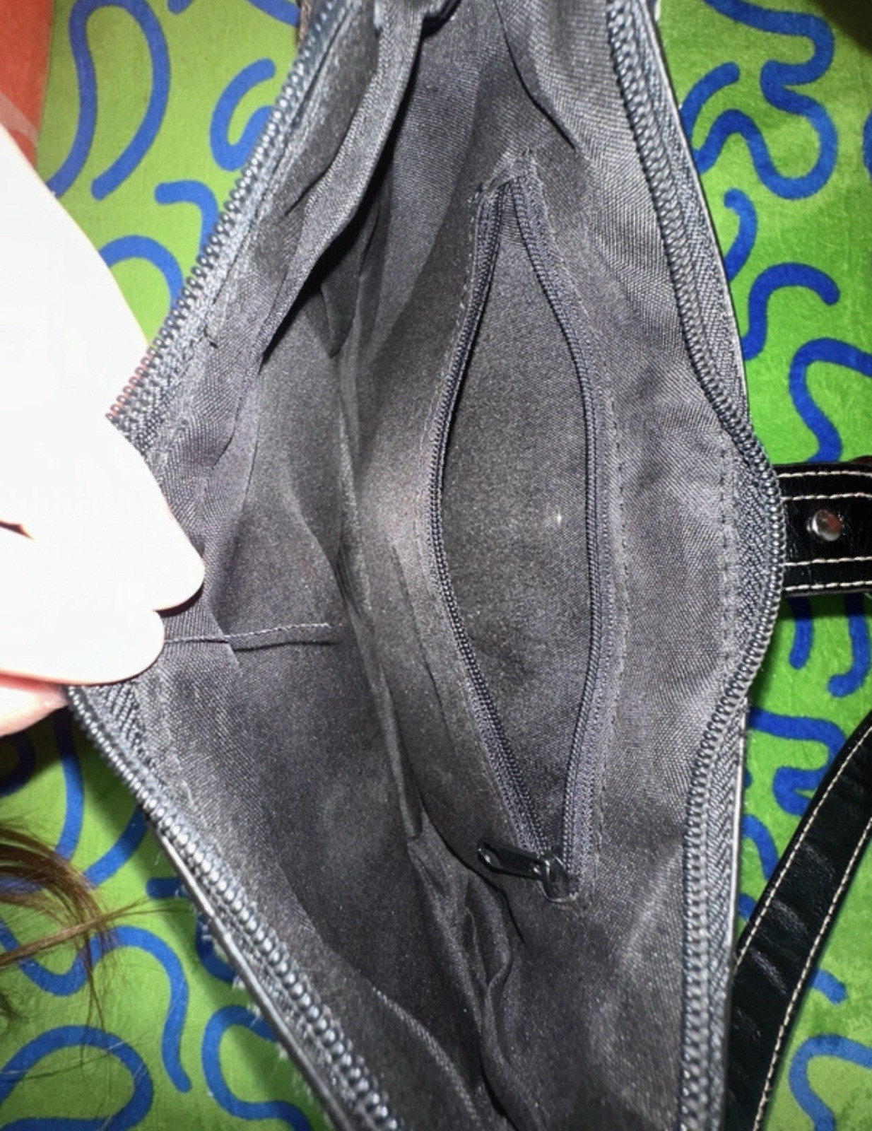Brown & Black Logo Shoulder Bag, Zip/Magnetic Snap, Lined, Inner Pockets