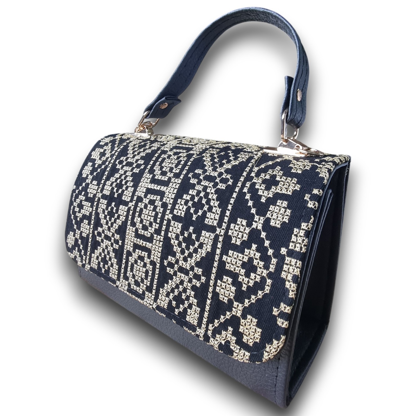 Vintage Middle Eastern Style Beige Embroidered Tatreez Handbag Formal & Casual