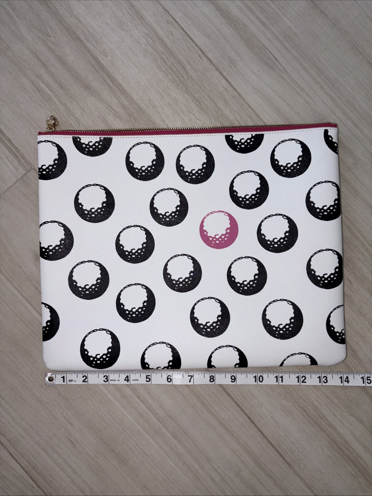 OTG 247 # 8 White Black & Pink Golf Pouch-Bag
