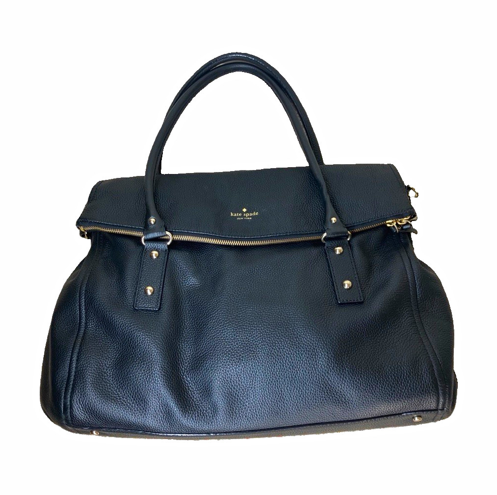 Kate Spade new york Black Cobble Hill Minka Large satchel Detachable Strap