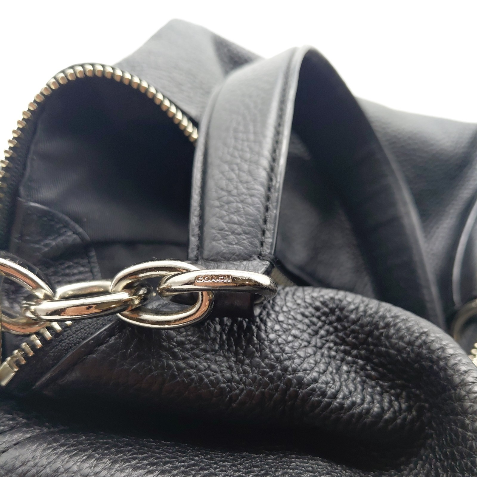 Coach Elle Black Pebbled Leather Hobo Shoulder Bag F31399