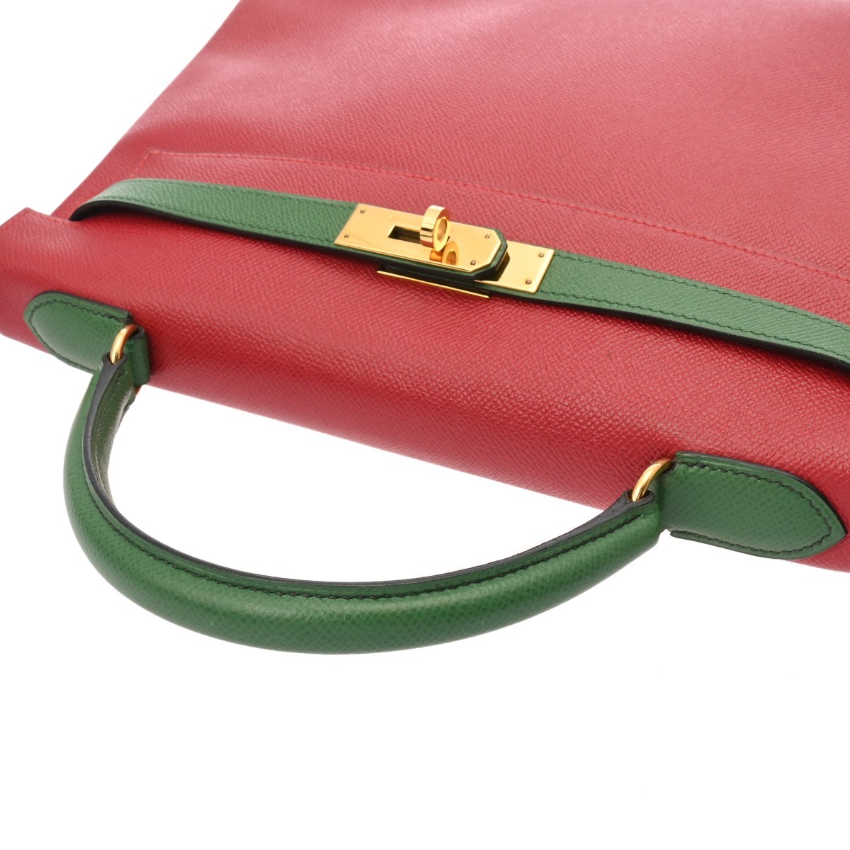 Hermes Kelly Handbag Courchevel Leather Green #WB341