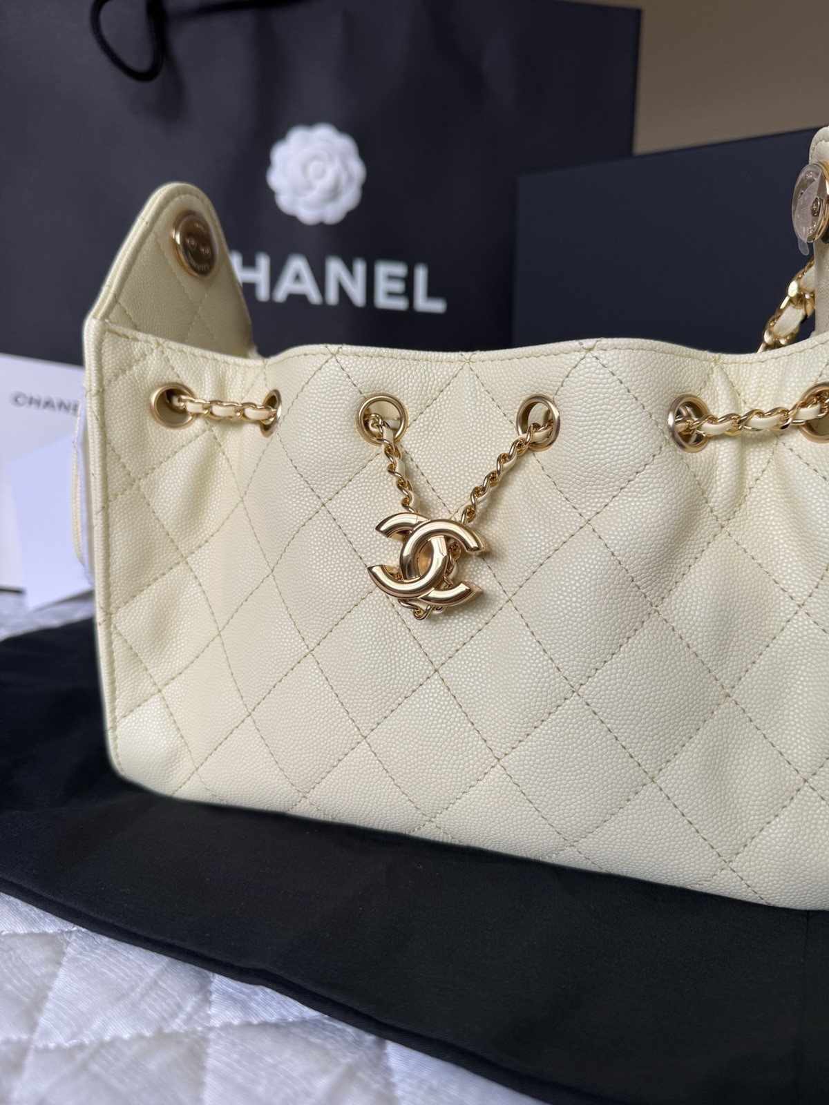 Chanel 25 Mini – Light Yellow Brand New in Box