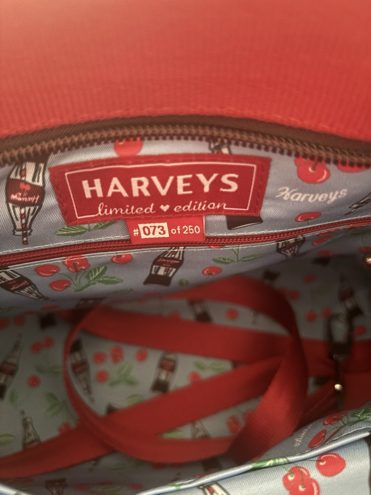 Harveys LTD Cherry Cola Mini Streamline Tote # 73 of 250 and Classic Wallet NWT