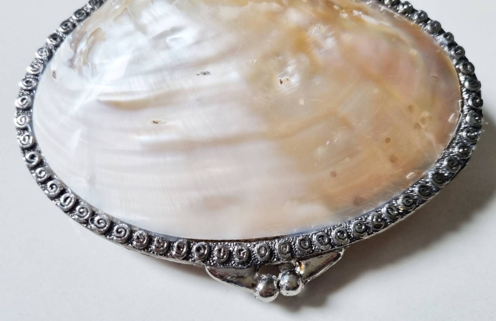 5″ Shell Mother Of Pearl Clutch Bag Purse Dinner Party White Small Lady Vtg Gift