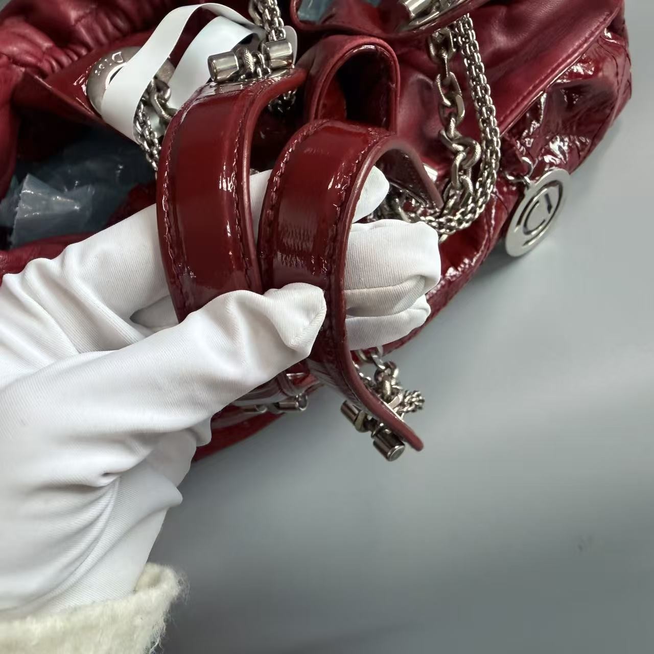 Christian Dior Patent Leather Hobo Bag DX262 @pre-verified by eBay 26.06.18