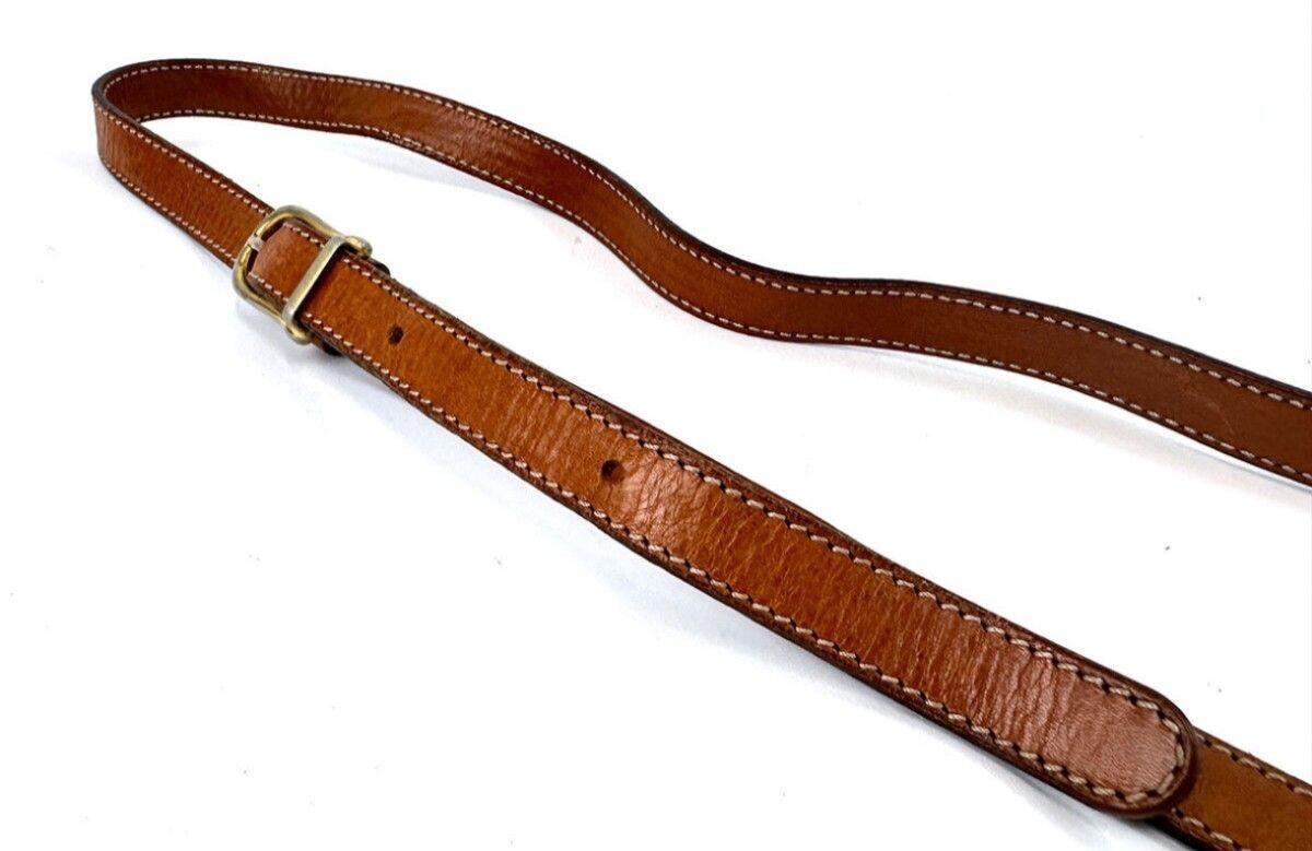 Celine Macadam Brown PVC Leather Shoulder Bag Gold Buckle Women 16cm 6.3in