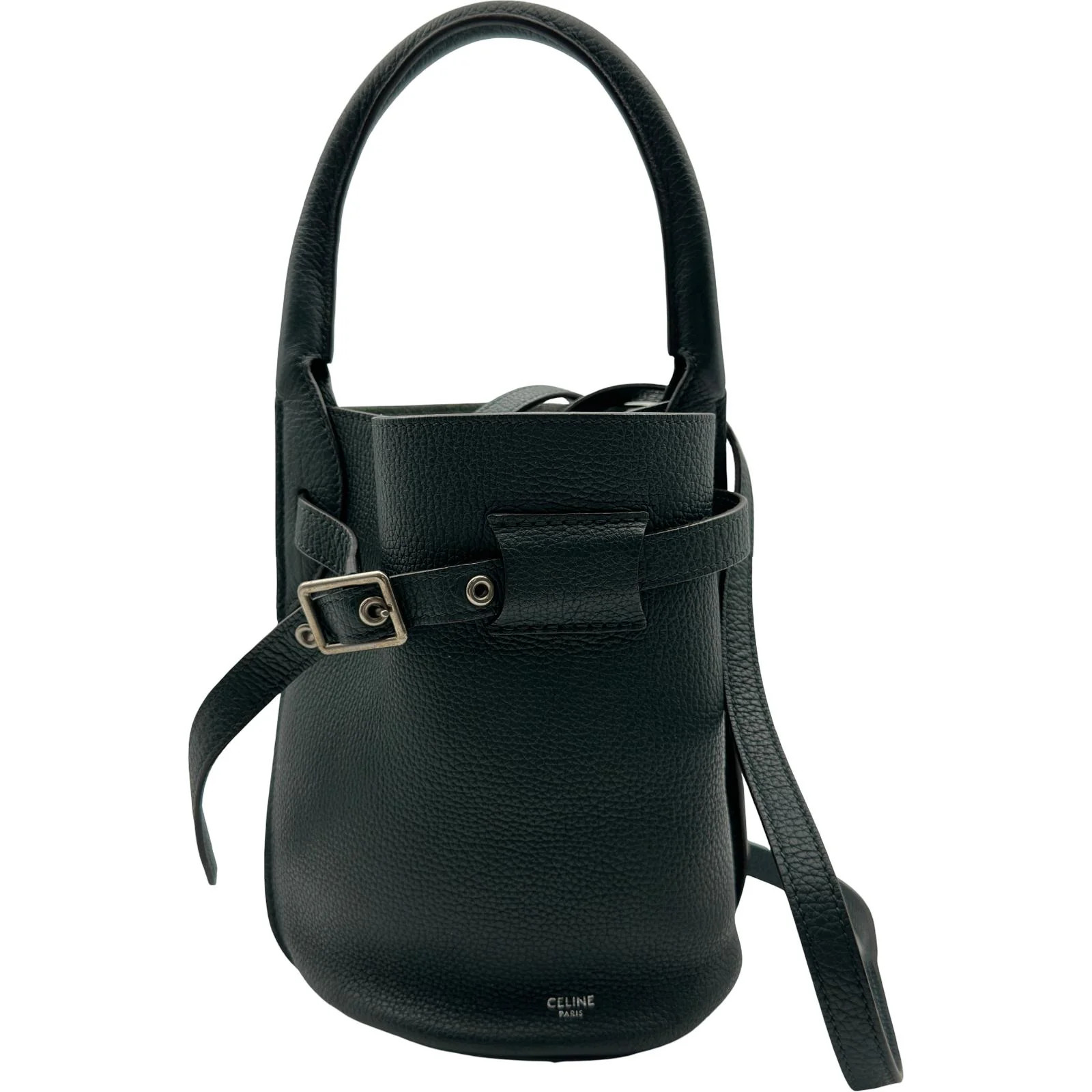 CELINE Big Bag Bucket Nano Green Calfskin Handbag 187243 #OKB3723