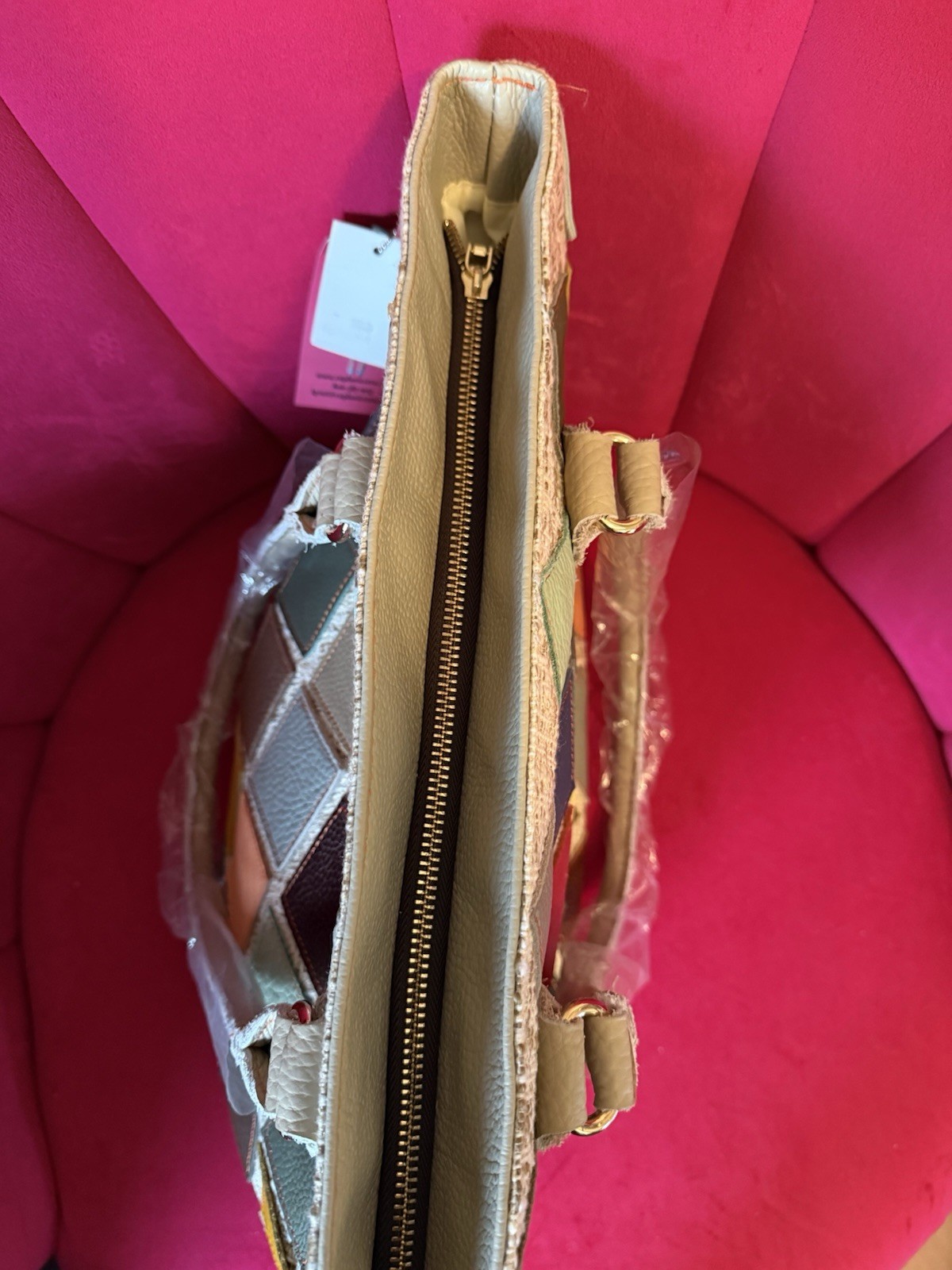 Genuine Leather Satchel Purses Lot Of 3 Patchwork Colorful ~ Total Retail: $910