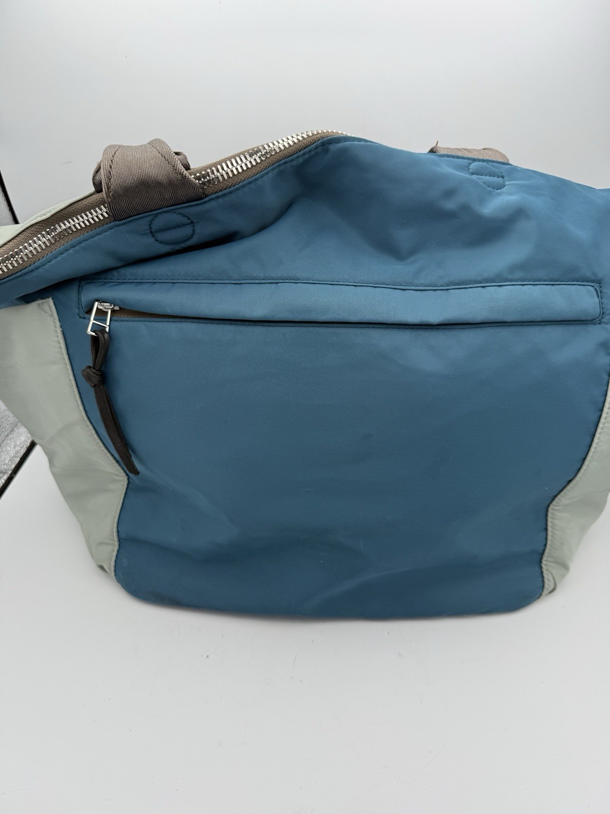 ShortyLOVE “The Tillie” Tote Bag in Teal and Slate ~13”X 18”