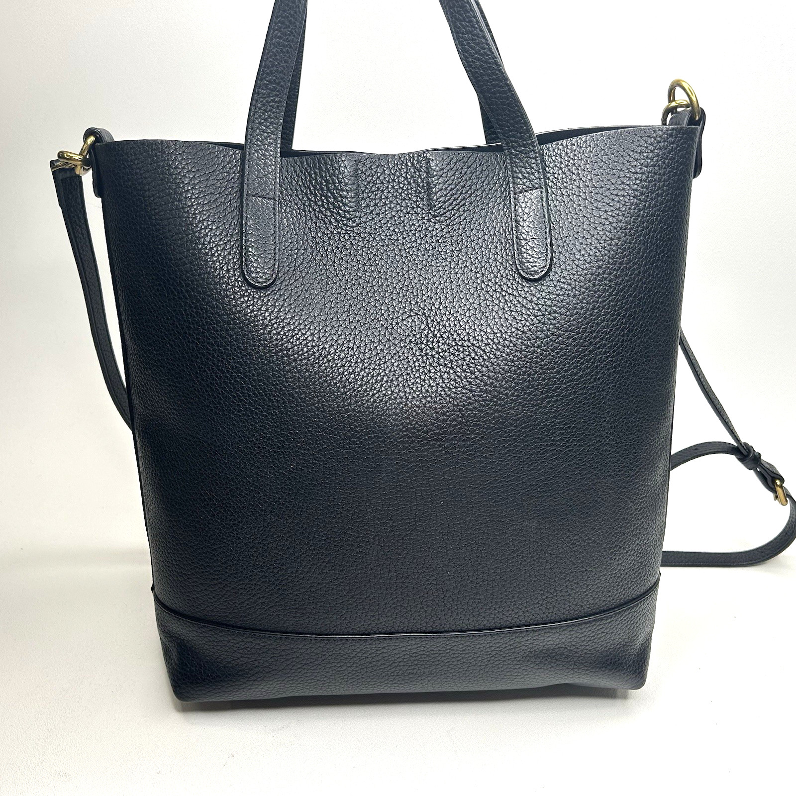 Melrose & Market Audrey Pebbled Leather Convertible Tote Bag Black EUC