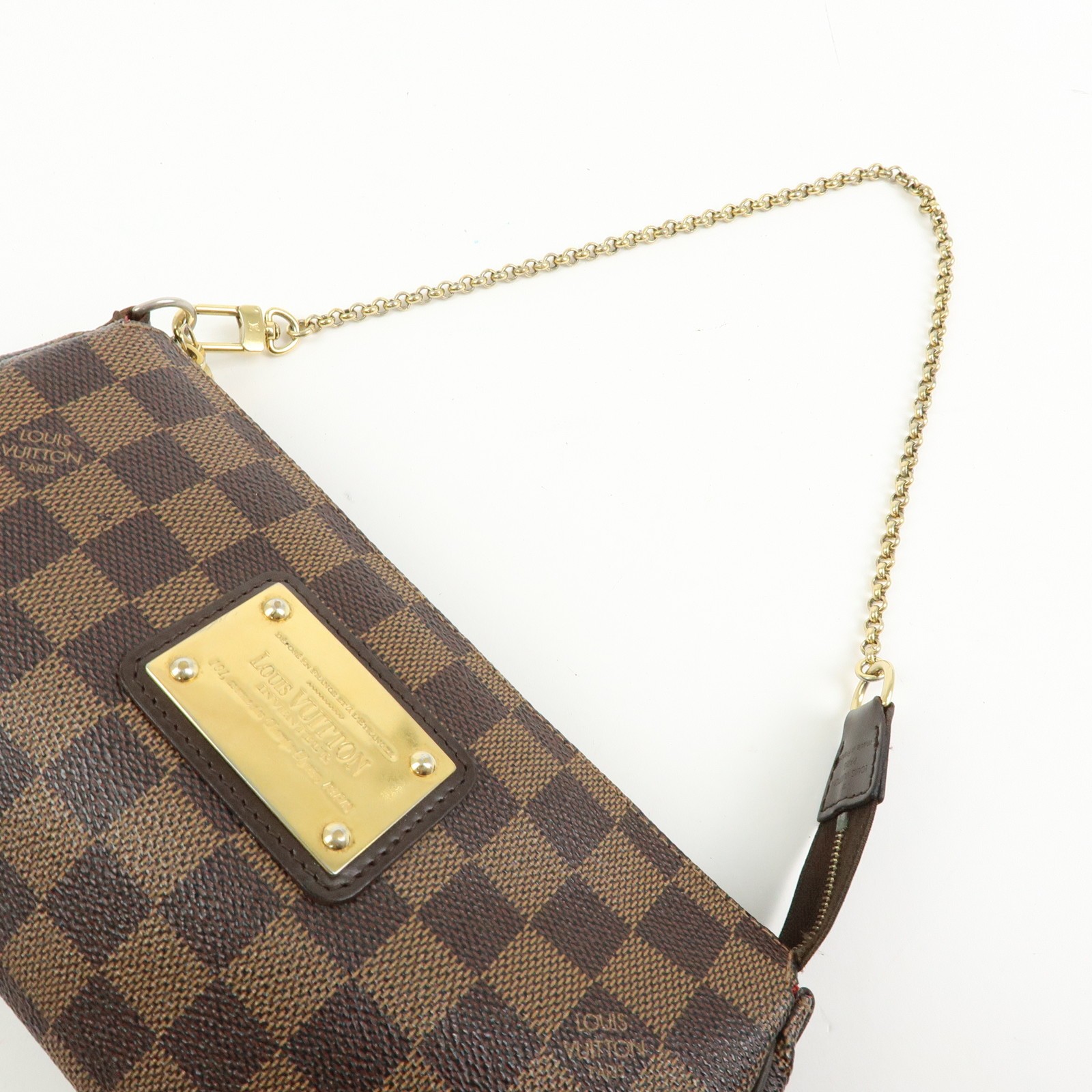 Louis Vuitton Damier Ebene Eva 2Way Hand Bag Chain Shoulder Bag N55213 Used F/S