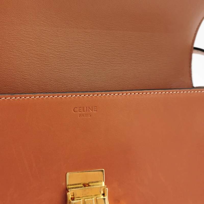 Celine Claude Small Brown Smooth Leather Shoulder Crossbody Bag US Ship