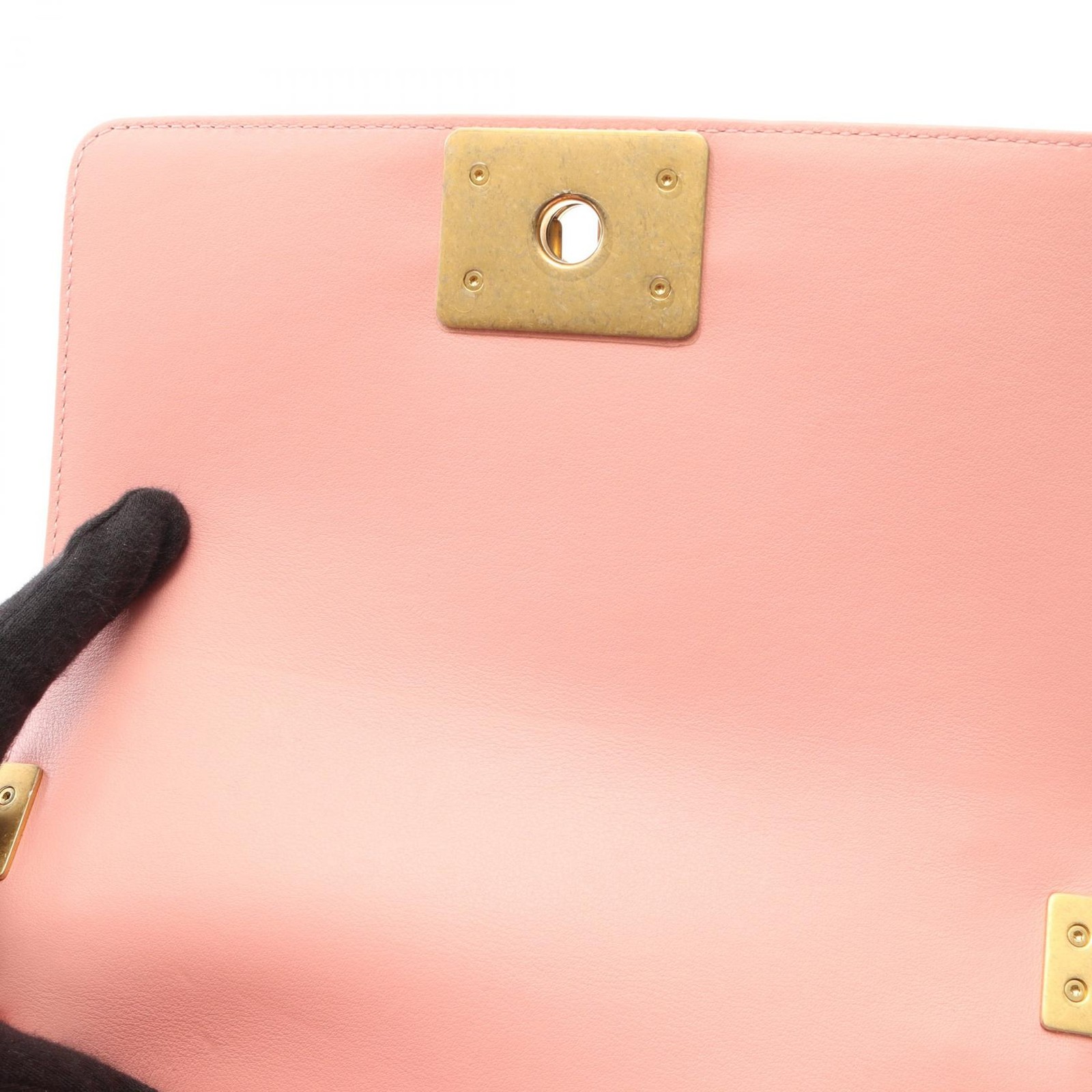 CHANEL Boy Chanel Small Chain Shoulder Handbag A67085 leather Pink GHW Used CC