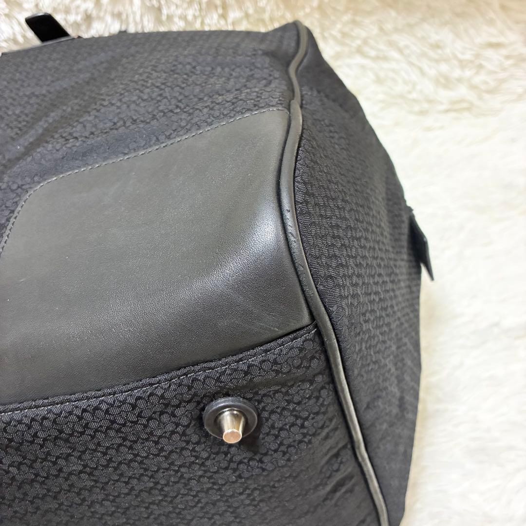 Rare COACH Boston Bag Signature Leather Canvas Black