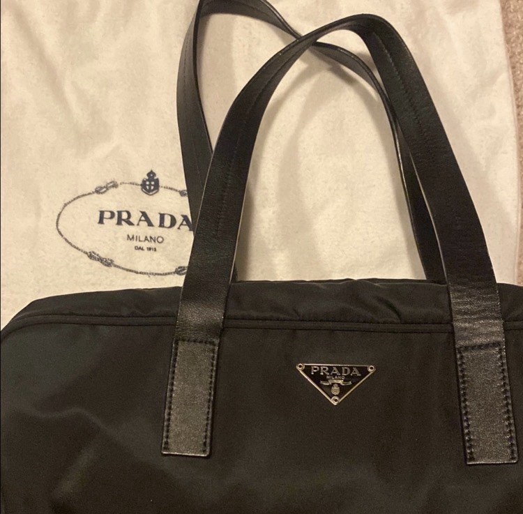 Vintage Y2K Prada Black Nylon VELA SPORT Tote Purse Bag