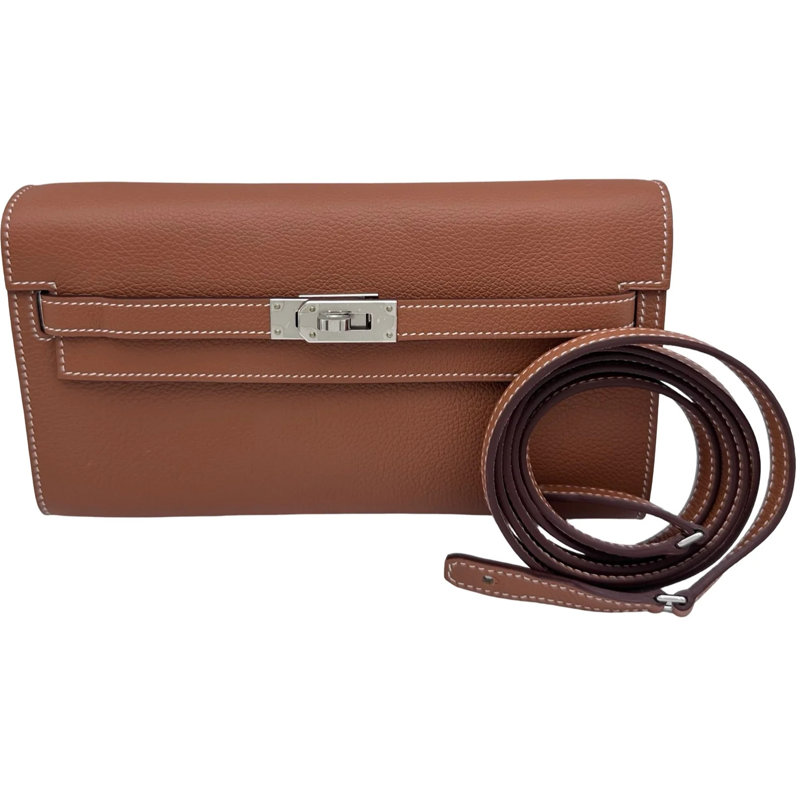 HERMES Kelly Togo Gold Evercolor Leather Shoulder Bag #OKB724