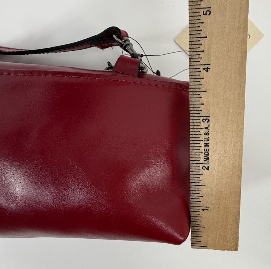 Patricia Nash Joliet Cranberry Leather Crossbody Convertible Clutch Pouch NWT