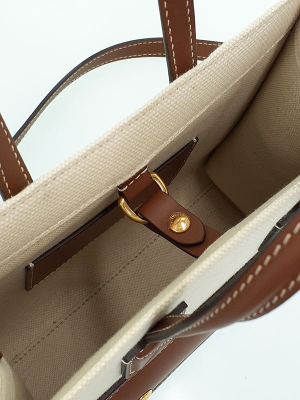 Burberry Mini Two-Tone Canvas & Leather Freya Bag 8044143 Calfskin #TB3762