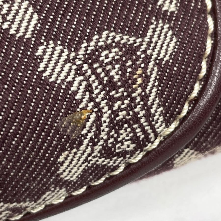Celine Macadam Denim Leather Bordeaux Shoulder Bag #BS4453