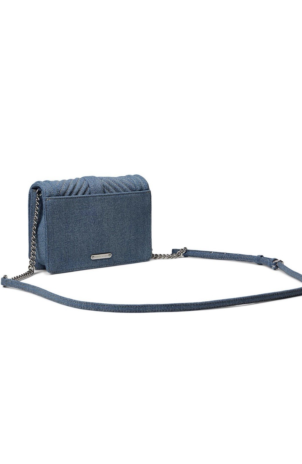 Rebecca Minkoff Chevron Quilted Small Love Crossbody Denim One Size