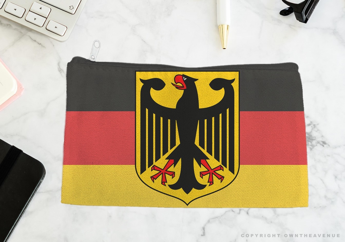 German Germany World Country Flag Eagle Make Up Purse Bag
