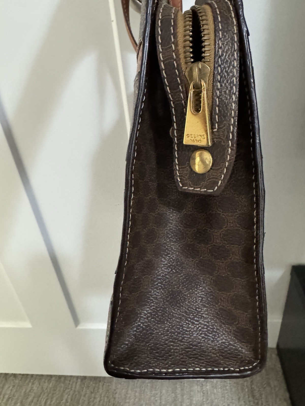 Vintage Celine Macadam MC96 Top Handle Tote Bag