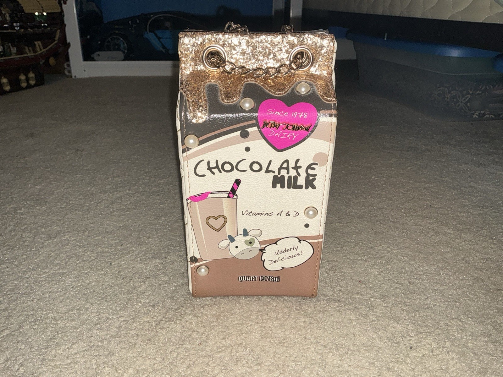 Betsey Johnson Chocolate Milk & Malted Milk Shake Purses Crossbody Bags Lot of 2