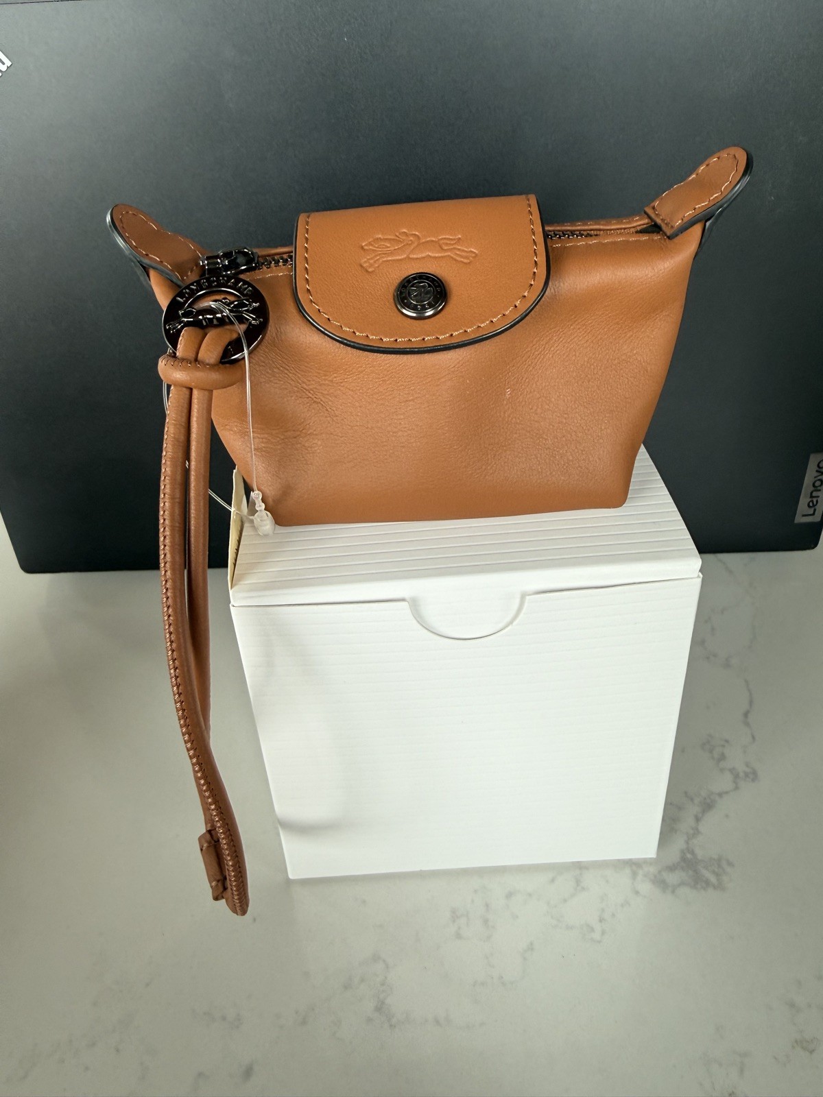 Longchamp Le Pliage XTRA Leather Coin Purse Cashew
