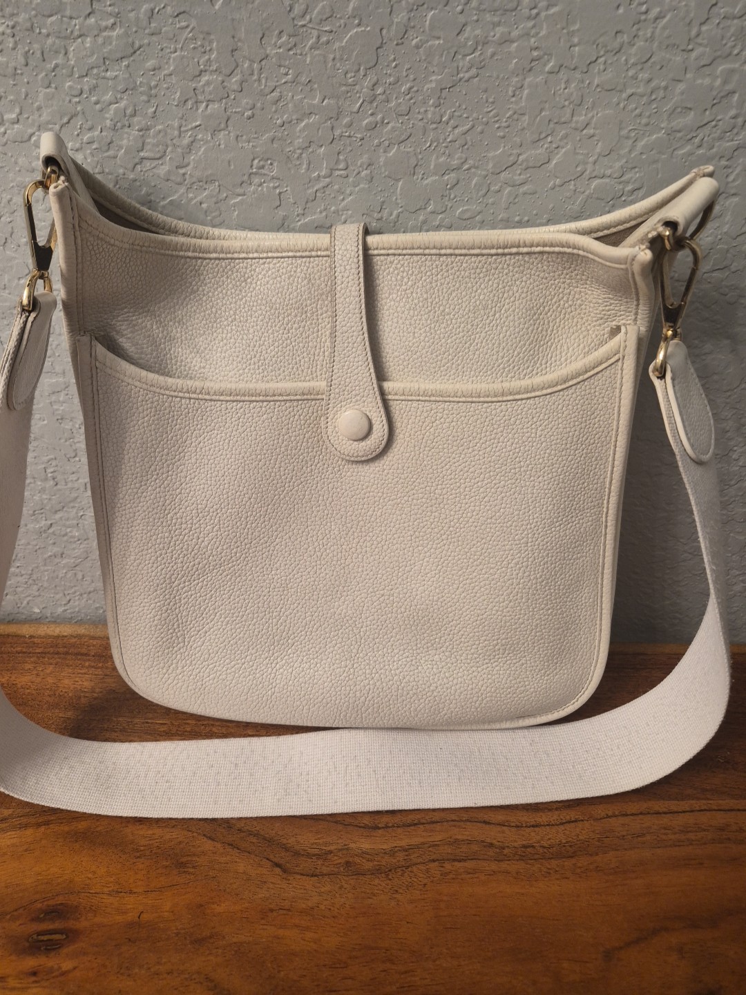 HERMES WHITE SHOULDER BAG EVELYN PM VERY GOOD CONDITION ⬛️ L 2008