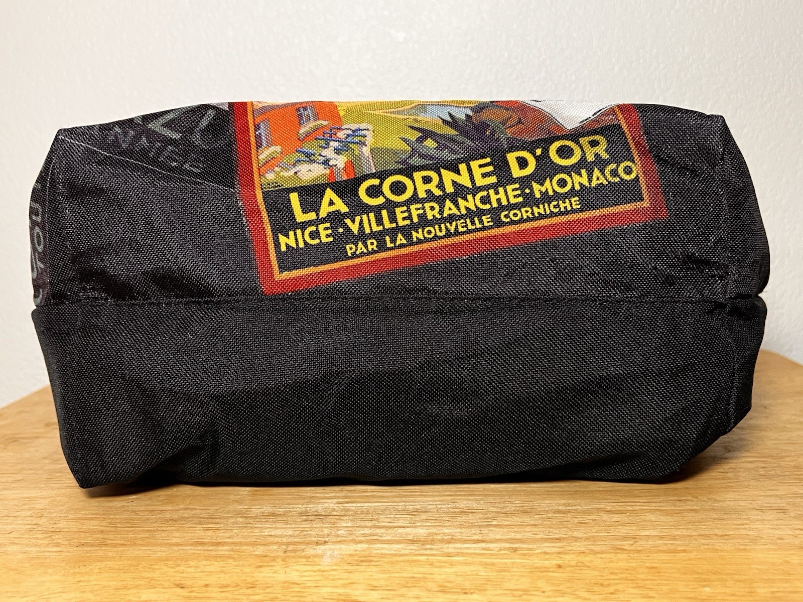 LANCÔME Riviera Collection Black Tote Bag w French Theme, Lime Green Interior