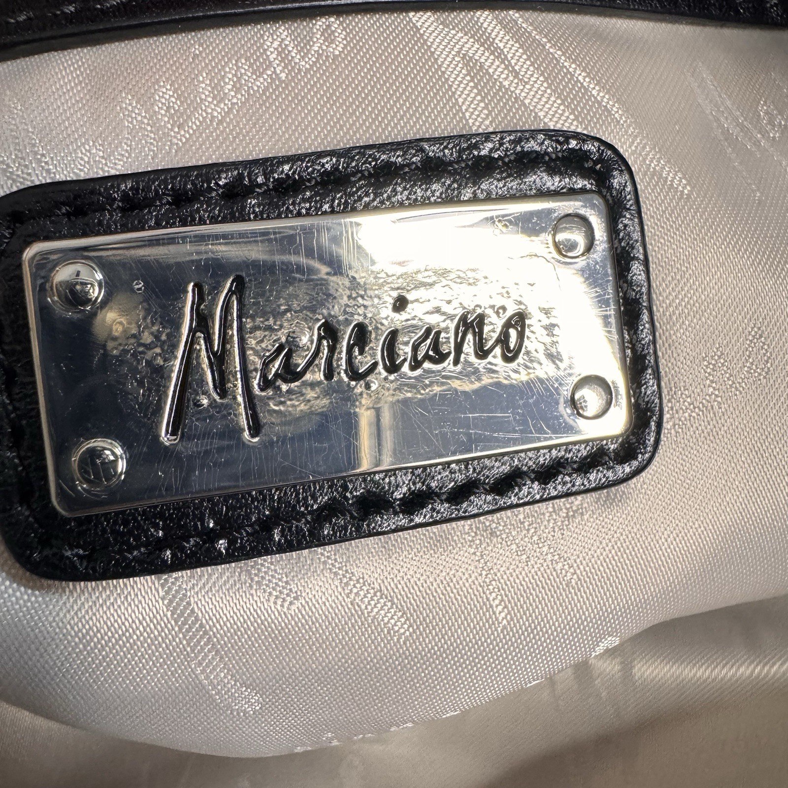 Marciano Black Genuine Leather Clutch Bag/Purse Double Chain Goth Biker Vixen