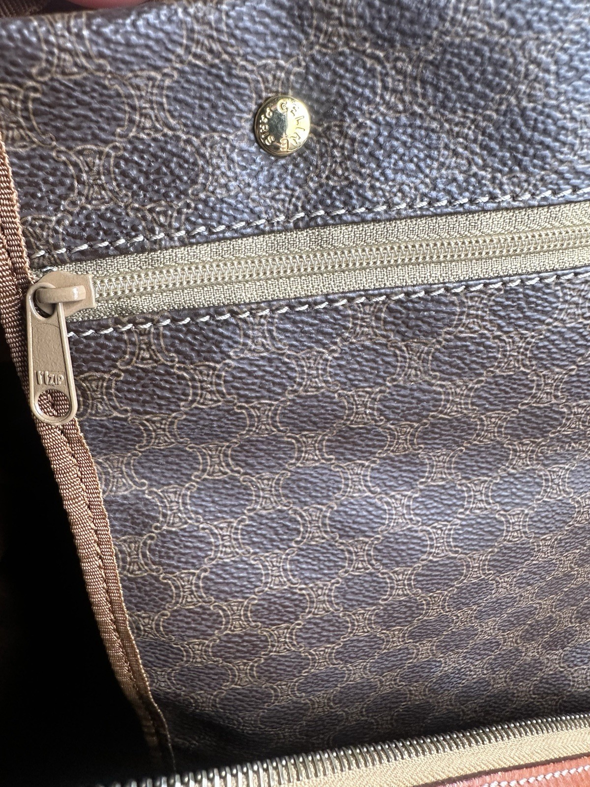 Celine Duffle Bag Macadam Coated Canvas With Key, Lock & Luggage Tag Vintage