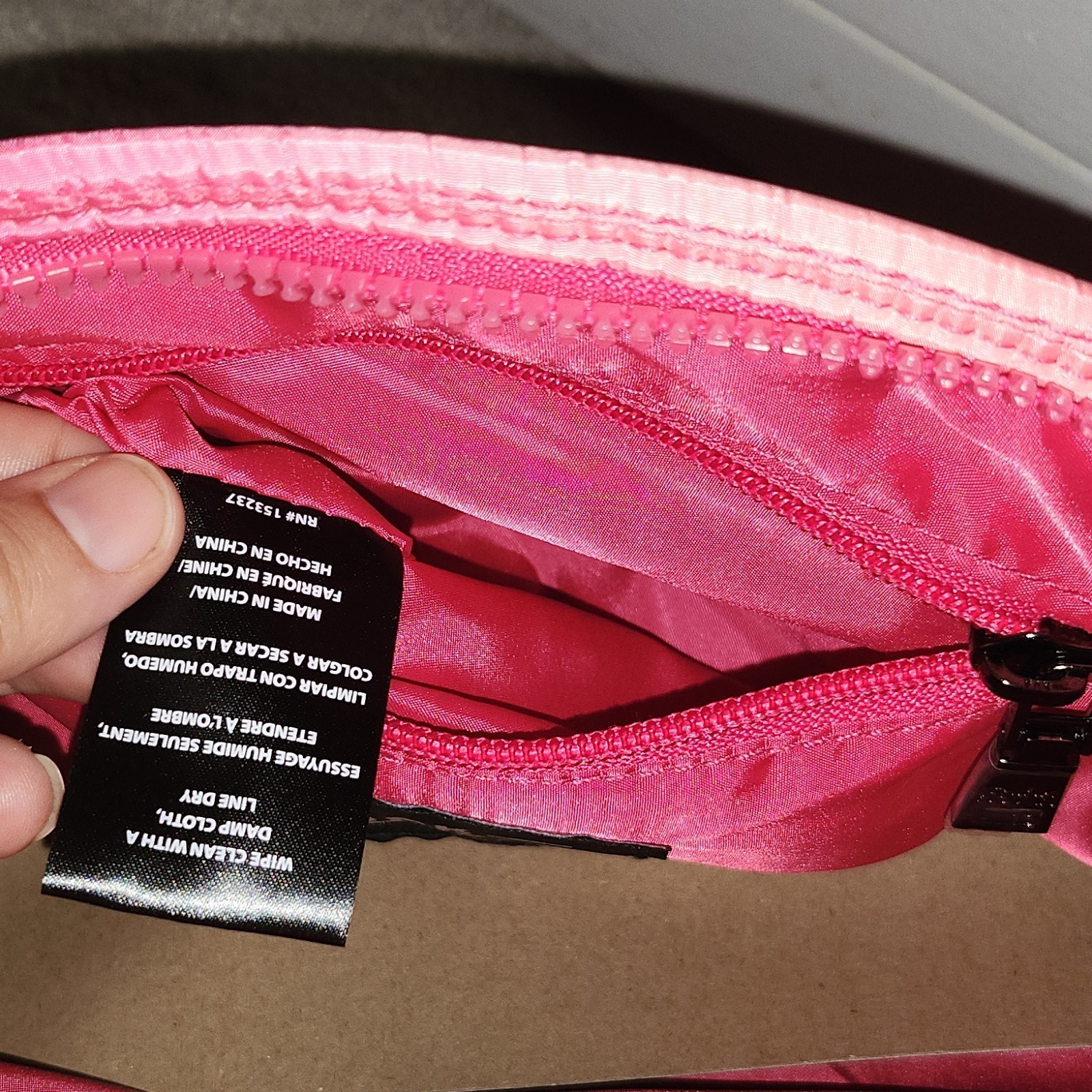 THINK ROYLN Pink Quilted Zip Crossbody Bag RFID Adjustable Detachable Strap