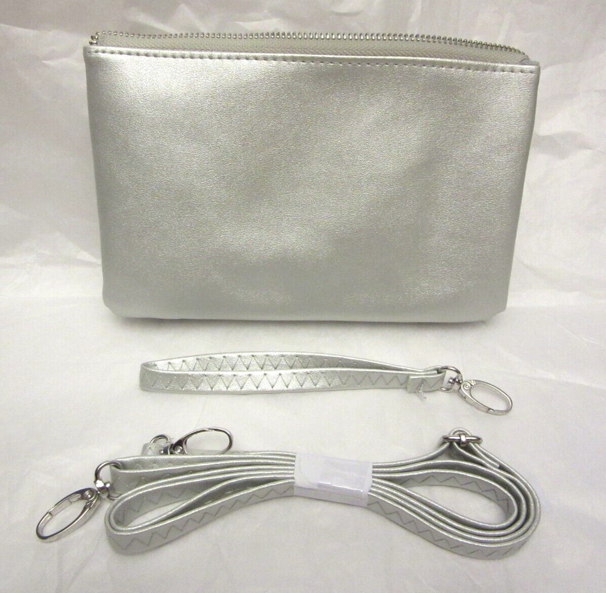VTG Indigo Soul Purse Silver Clutch Crossbody 3 Pocket Credit Card Slots Unused