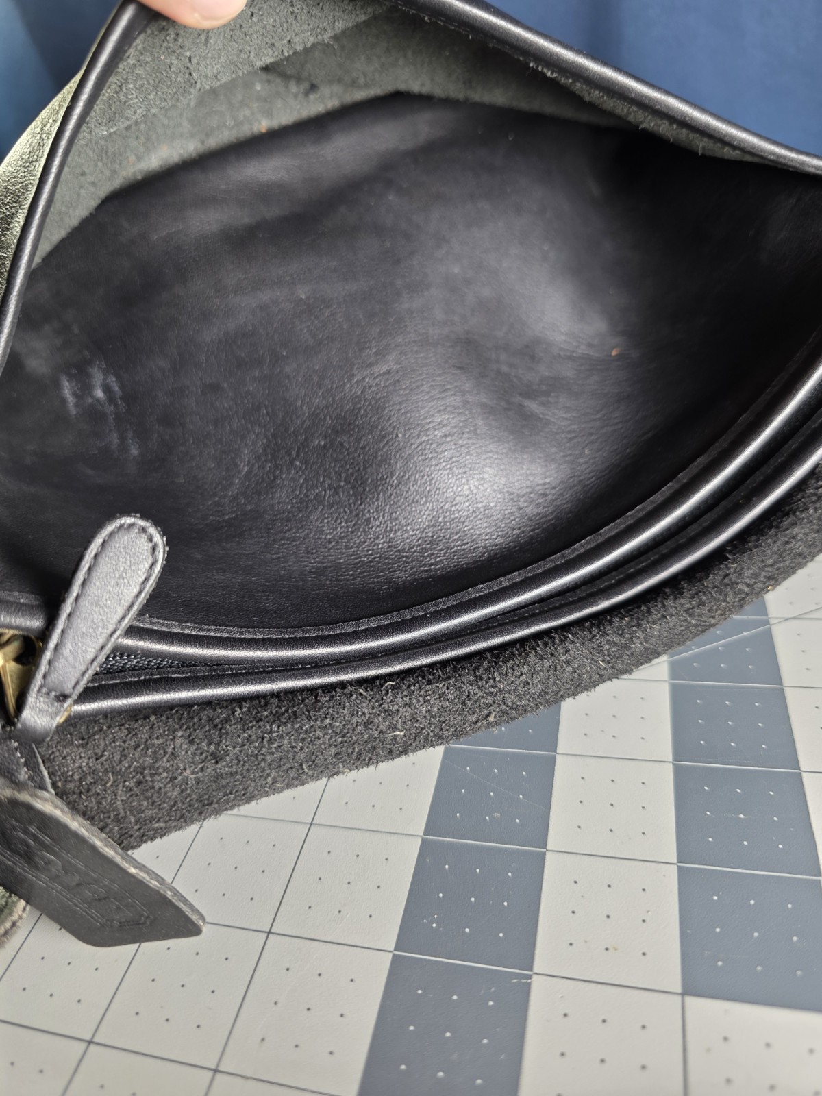 Vtg Coach Fletcher 4150 Black Leather Purse, Flap Shoulder Crossbody Bag Cowhide