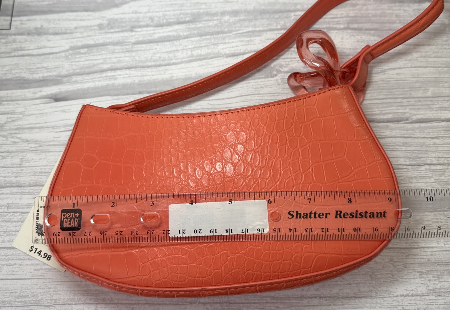 No Boundaries Women’s Contemporary Baguette Handbag in orange