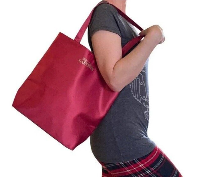 Jean Paul Gaultier Red Sustainable Satin Tote Bag 11″ x 13.5″ x 5″ SeaTrees
