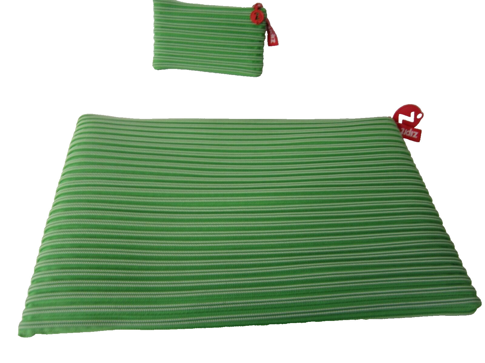 Zipit Brand 1 Small Case 1 Large Case “2” Bags Green Eco Friendly Zip Up